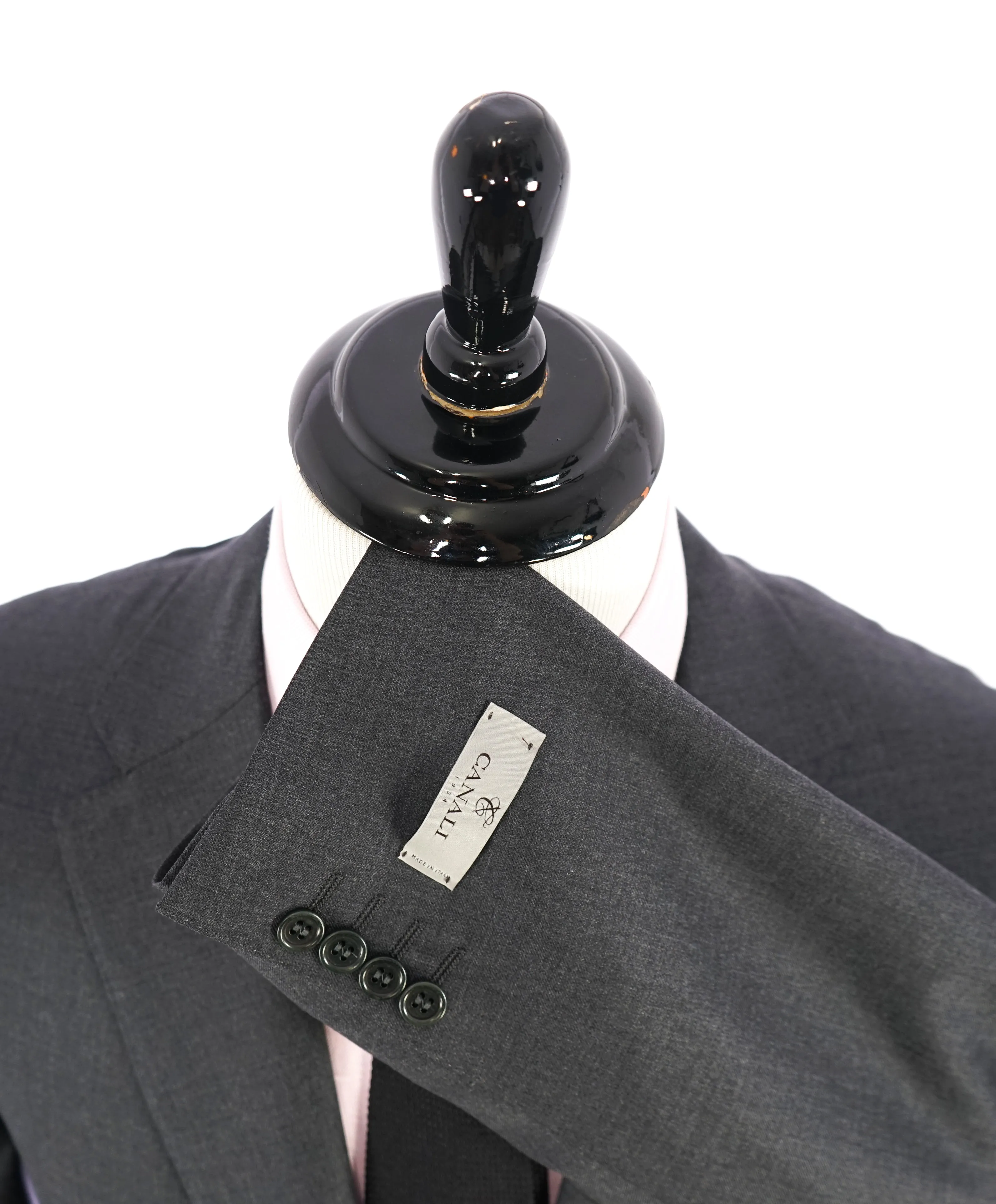 CANALI - Gray Charcoal *CLOSET STAPLE* Notch Lapel Iconic Suit -  46R