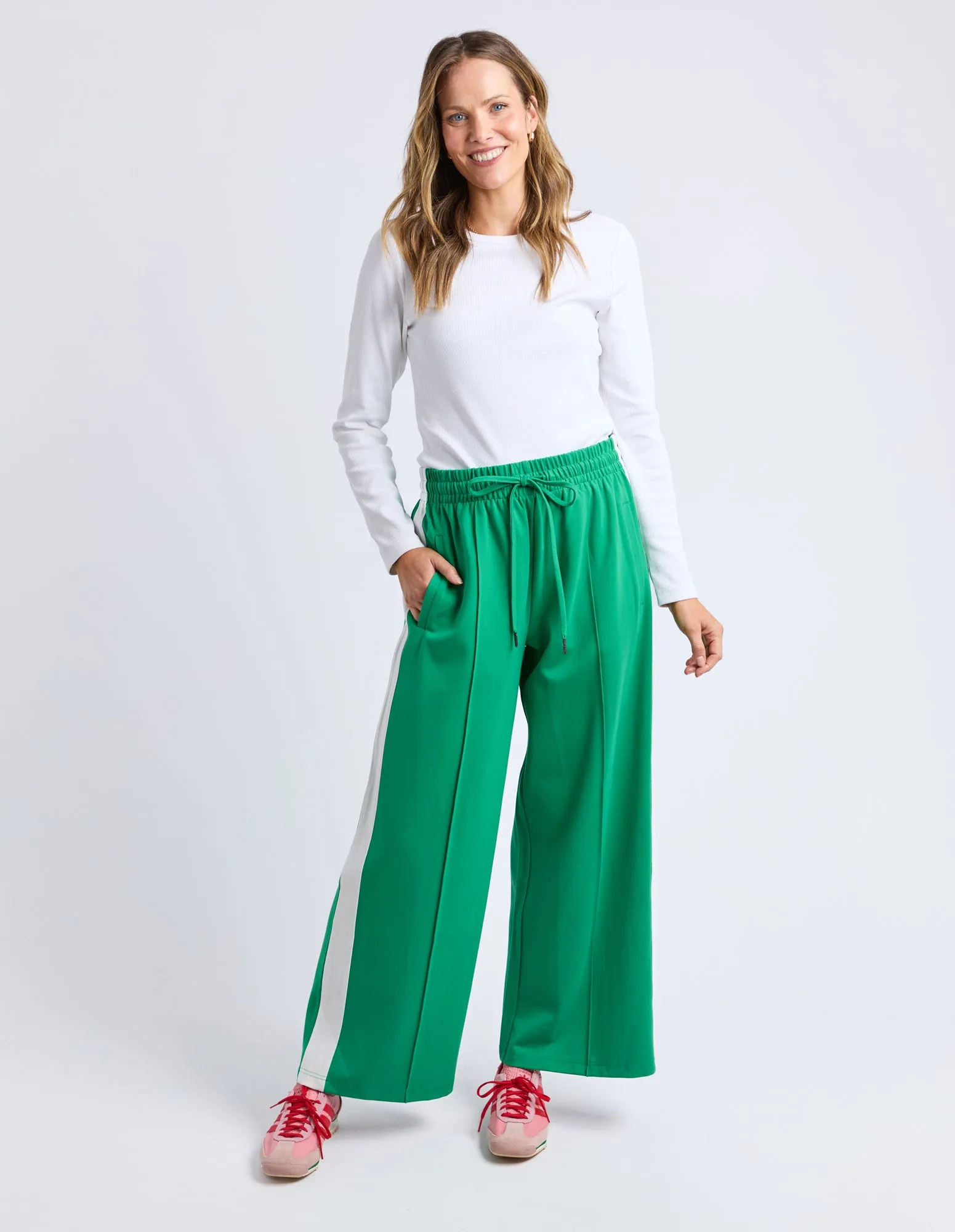 CARMEN WIDE LEG PANT || PINE GREEN