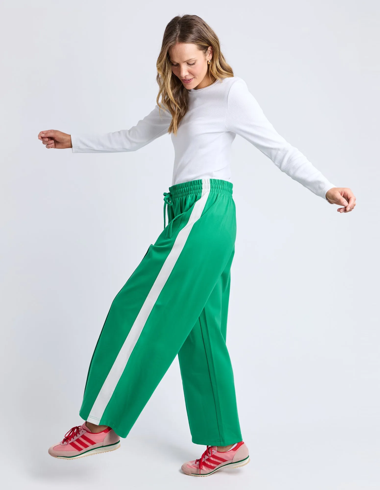 CARMEN WIDE LEG PANT || PINE GREEN