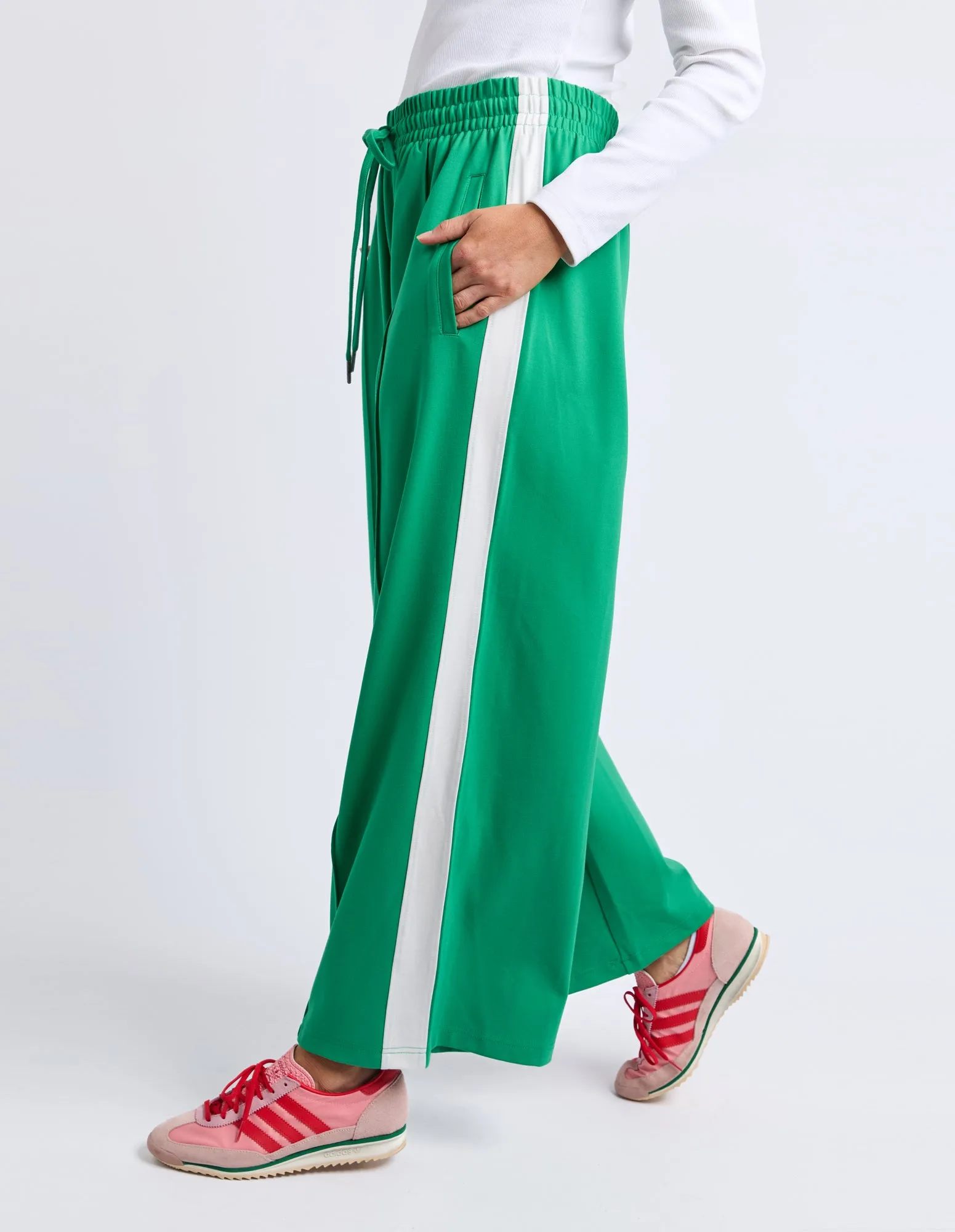 CARMEN WIDE LEG PANT || PINE GREEN