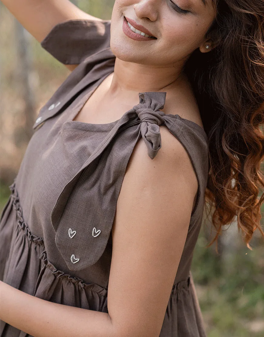 Cedar Brown Peplum Top
