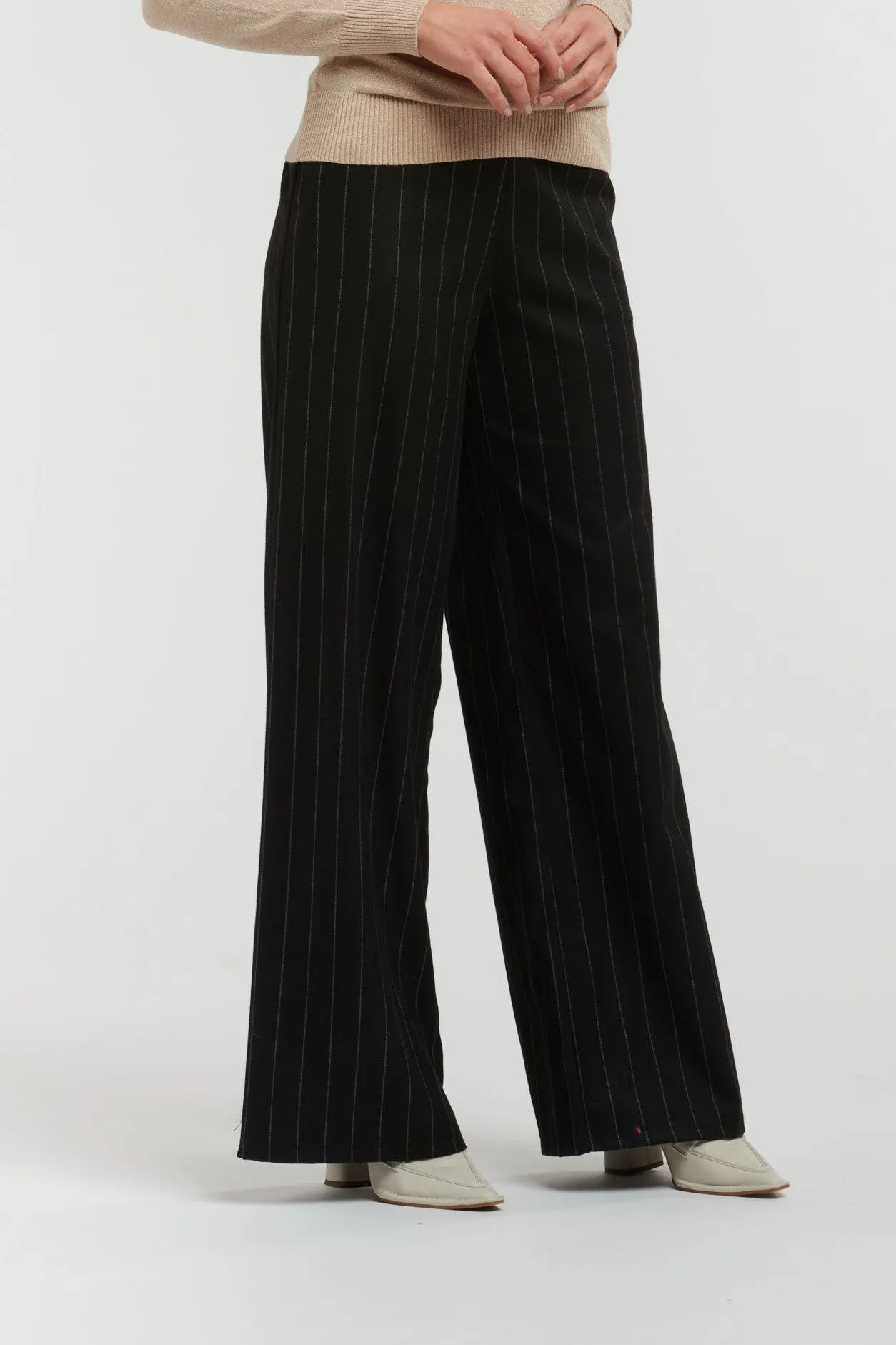 Celine Wide Stripe Pant - Navy