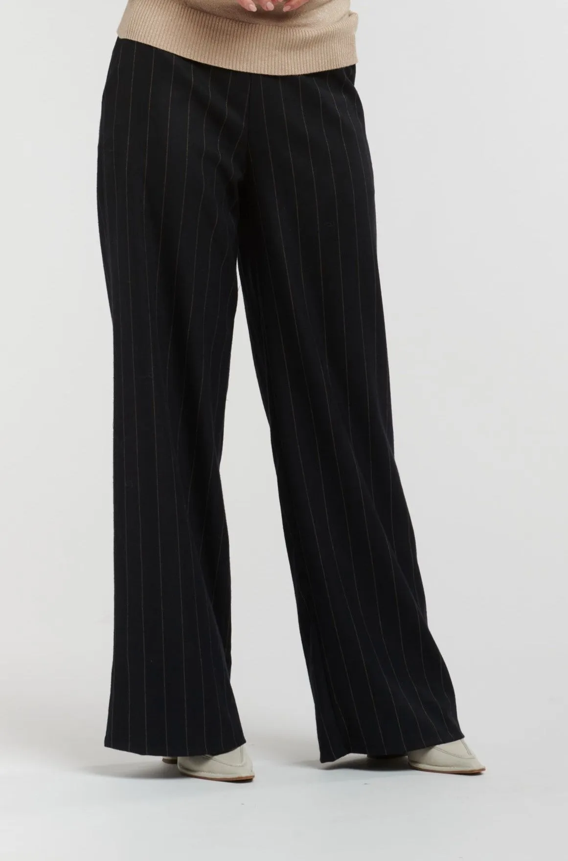Celine Wide Stripe Pant - Navy
