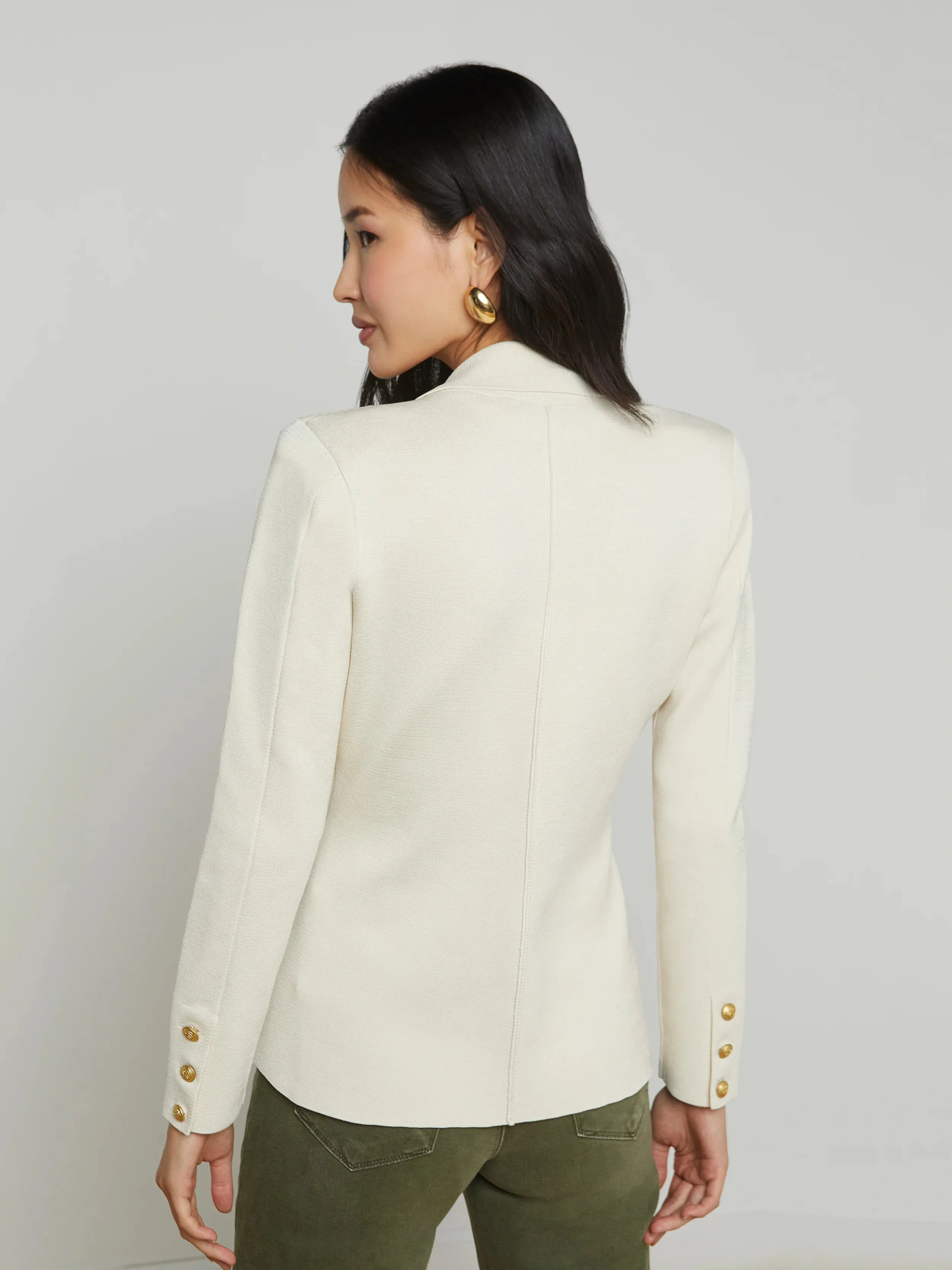 Chamberlain Knit Blazer - Ivory Gold
