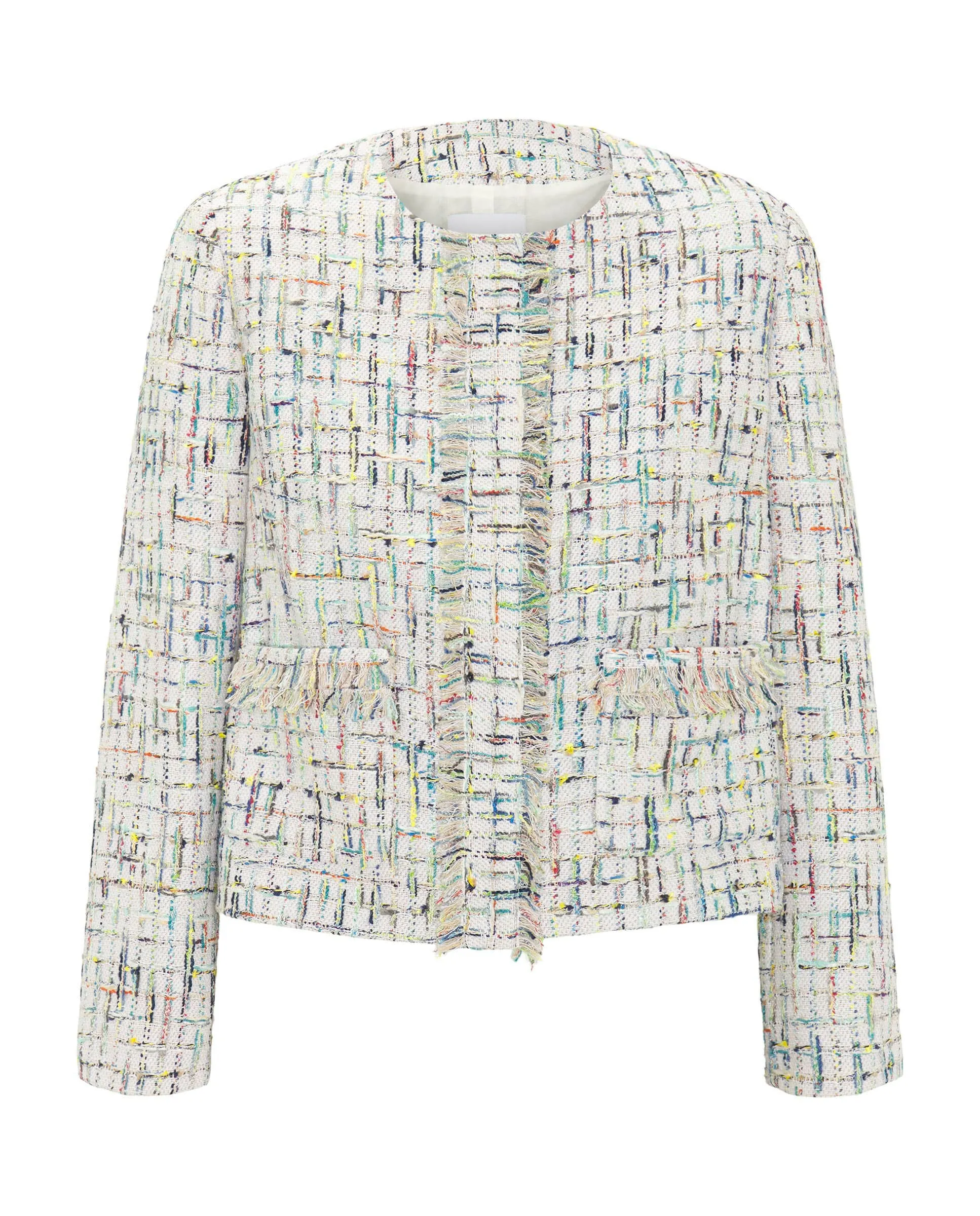 Chaqueta corta de tweed multicolor de algodón