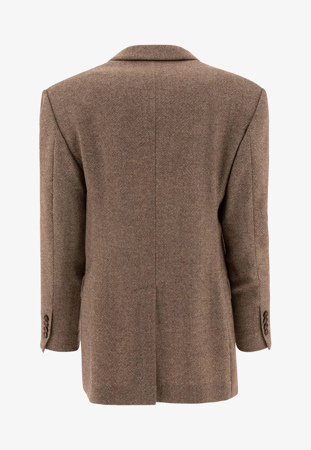 Chevron Wool Double-Breasted Blazer