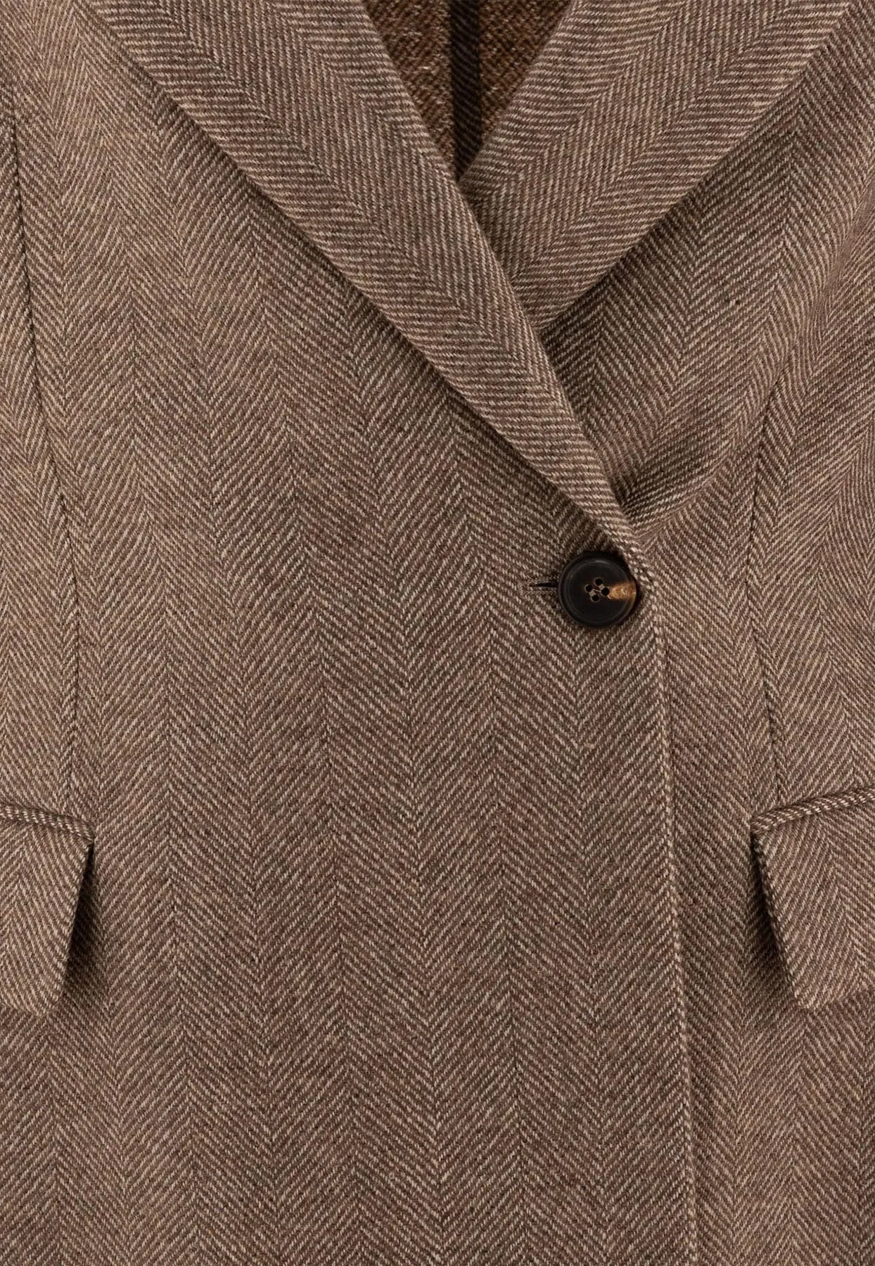Chevron Wool Double-Breasted Blazer