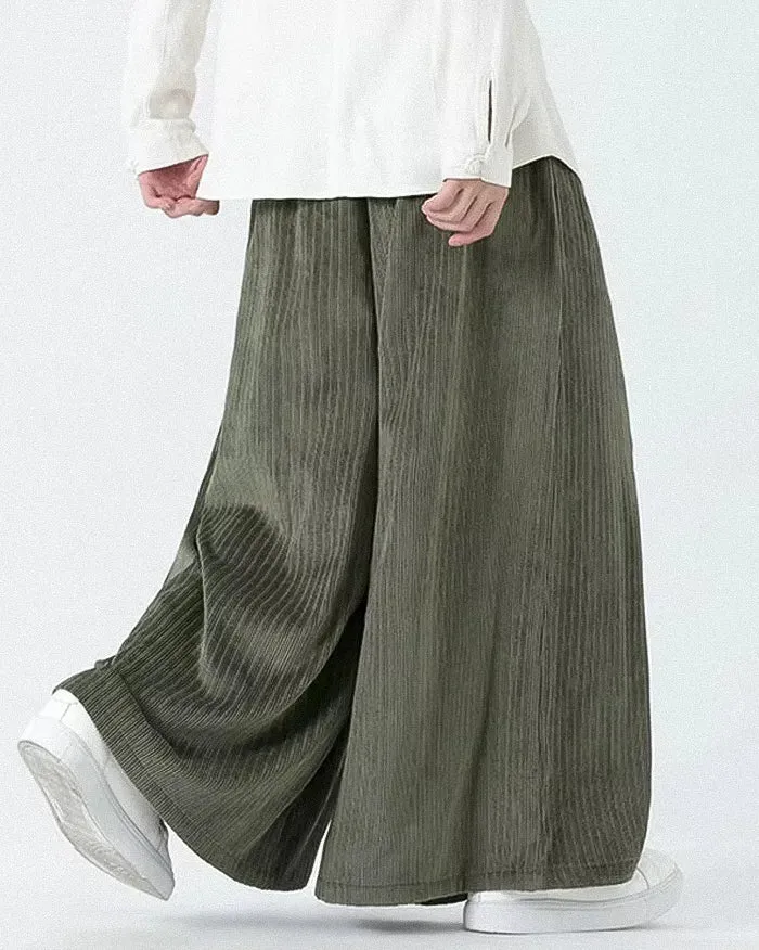 Chic Wide-Leg Corduroy Pants