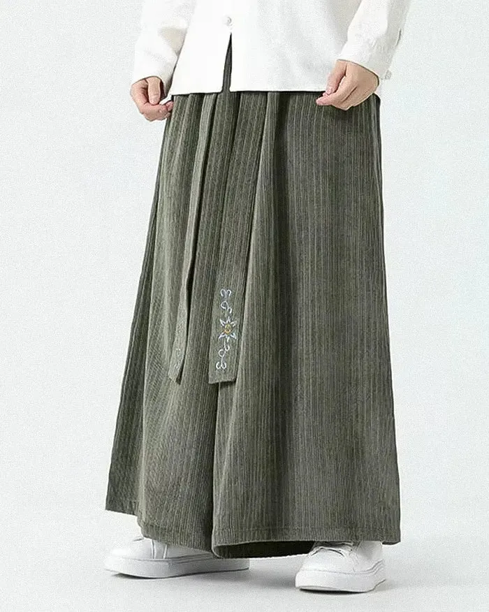 Chic Wide-Leg Corduroy Pants