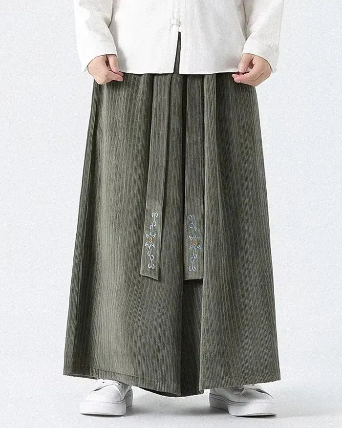 Chic Wide-Leg Corduroy Pants