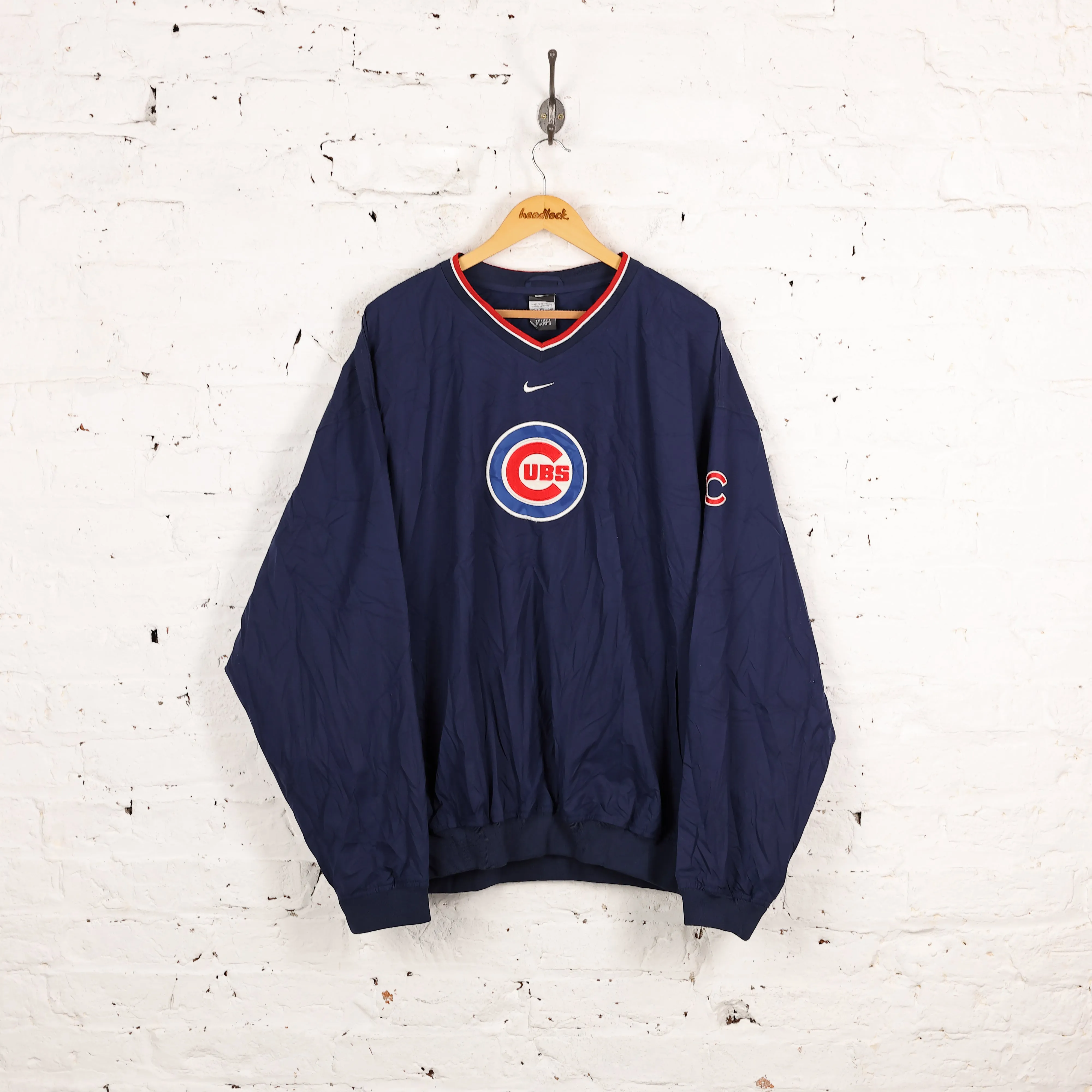 Chicago Cubs Baseball Shell Drill Top - Blue - XXL