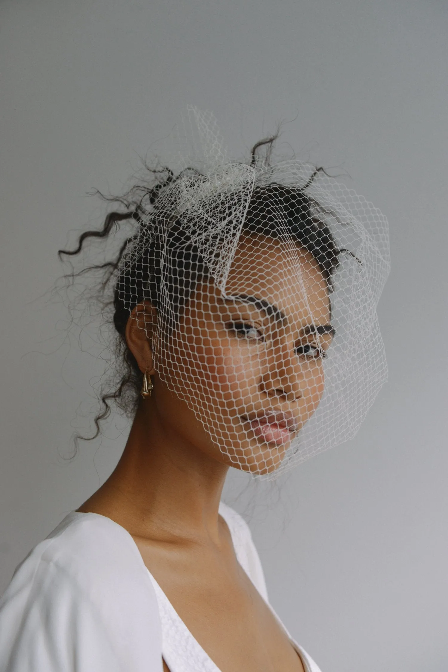 Cloud Birdcage Veil