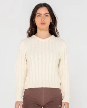 Collegiate Vee Neck Chunky Knit