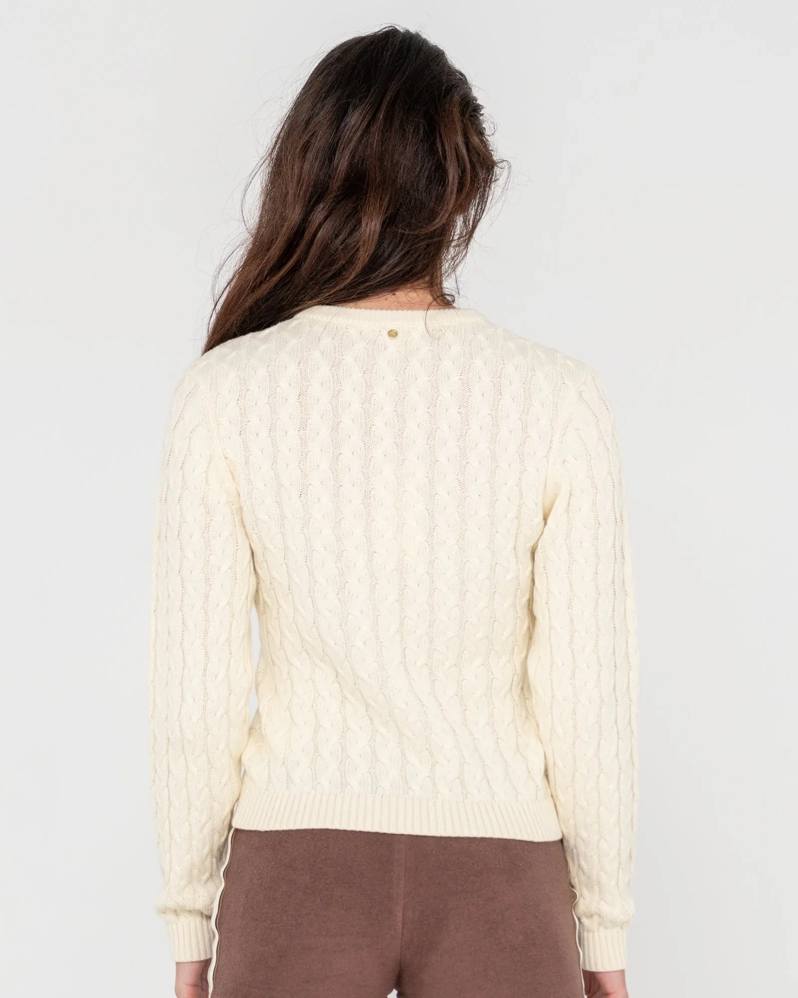 Collegiate Vee Neck Chunky Knit