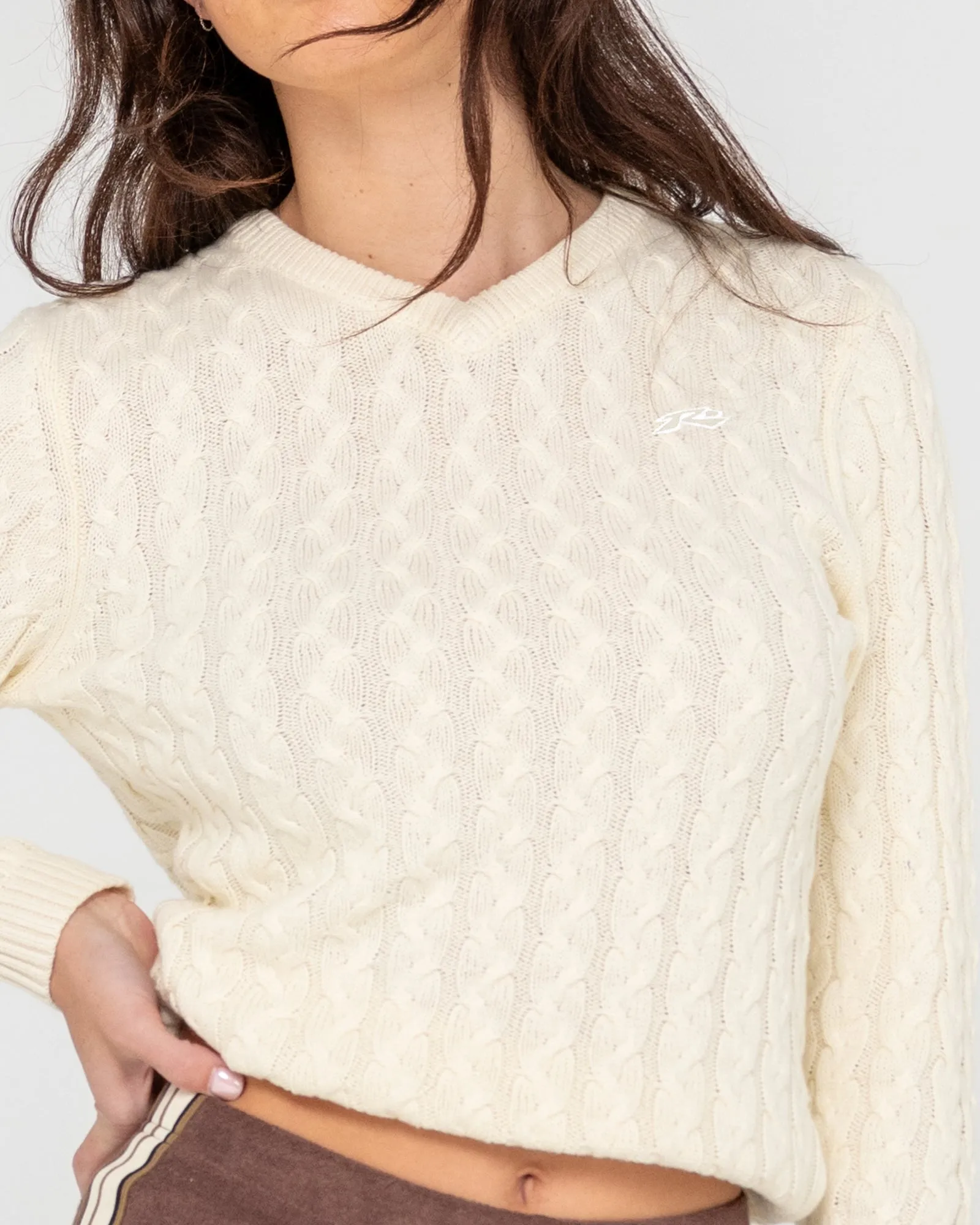 Collegiate Vee Neck Chunky Knit