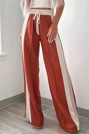 Contrast Wide Leg Pants