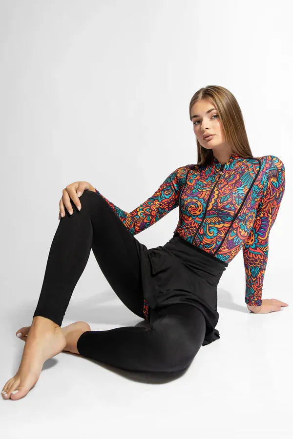 D MINERVA SECRETS 4PACK FULL BODY BURKINI ONE PIECE SWIMSUIT WITH BEACH SKIRT AND PANTS AND SWIM CAP