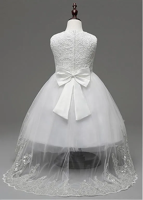 Dazzling Lace  Flower Girl Dresses With Handmade Flowers