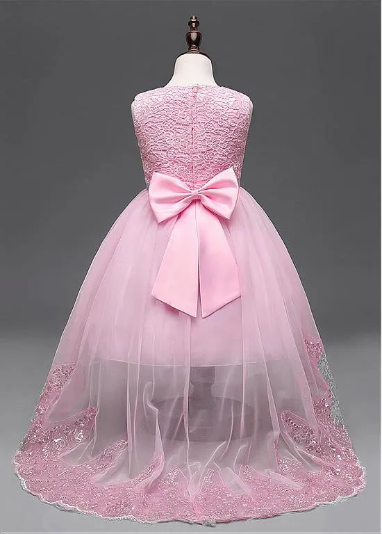 Dazzling Lace  Flower Girl Dresses With Handmade Flowers