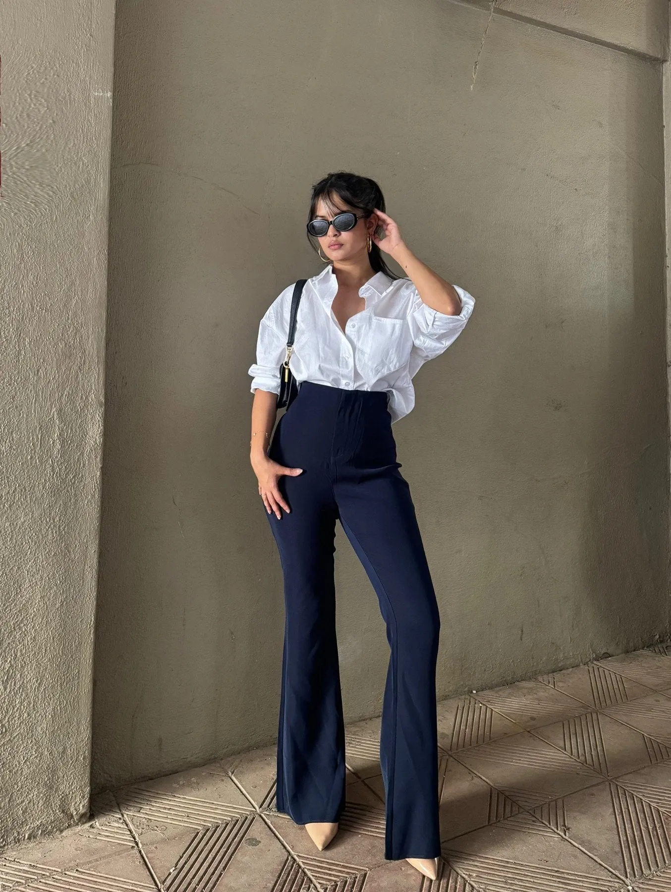 Deep Sea Blue Sculpted Pants