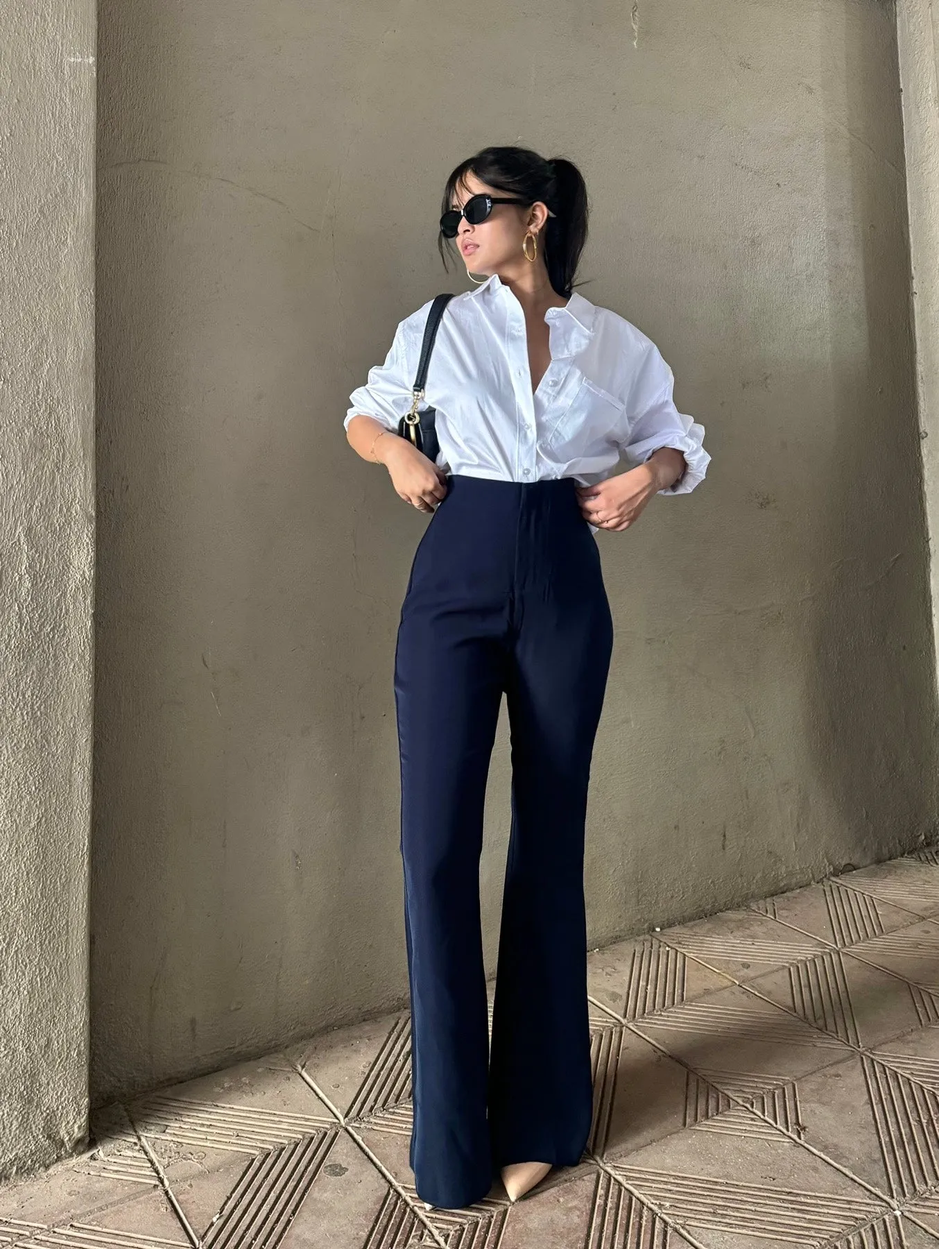 Deep Sea Blue Sculpted Pants