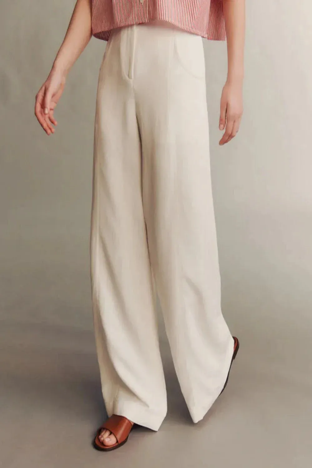 Demie Pants Coated Viscose Linen