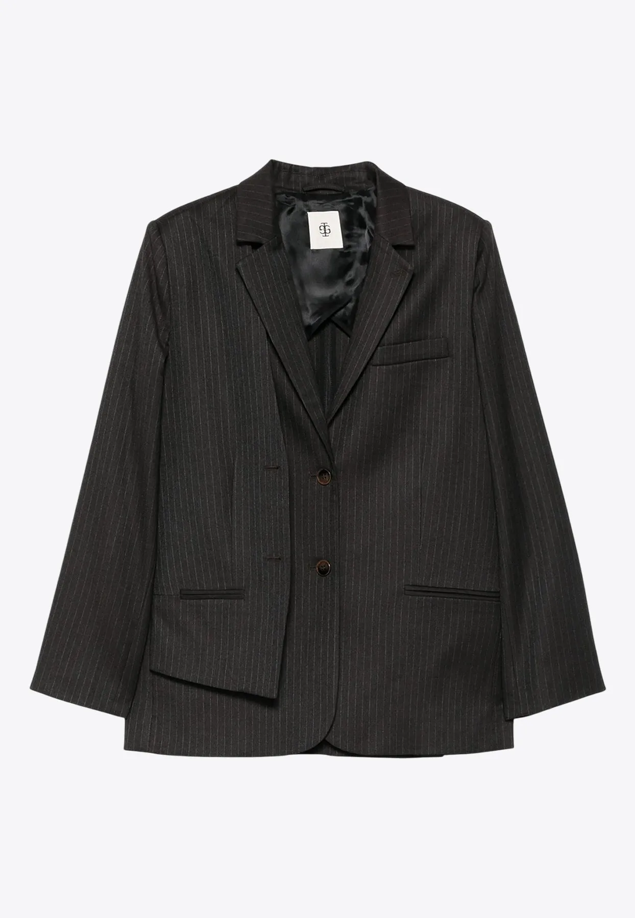 Denver Pinstriped Single-Breasted Blazer