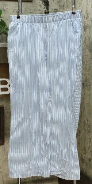 DG2 by Diane Gilman SoftCell Wide Leg Pants Chambray Stripe Plus 1X Tall