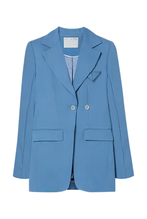 Double-Breasted Fitted Sky Blue Blazer
