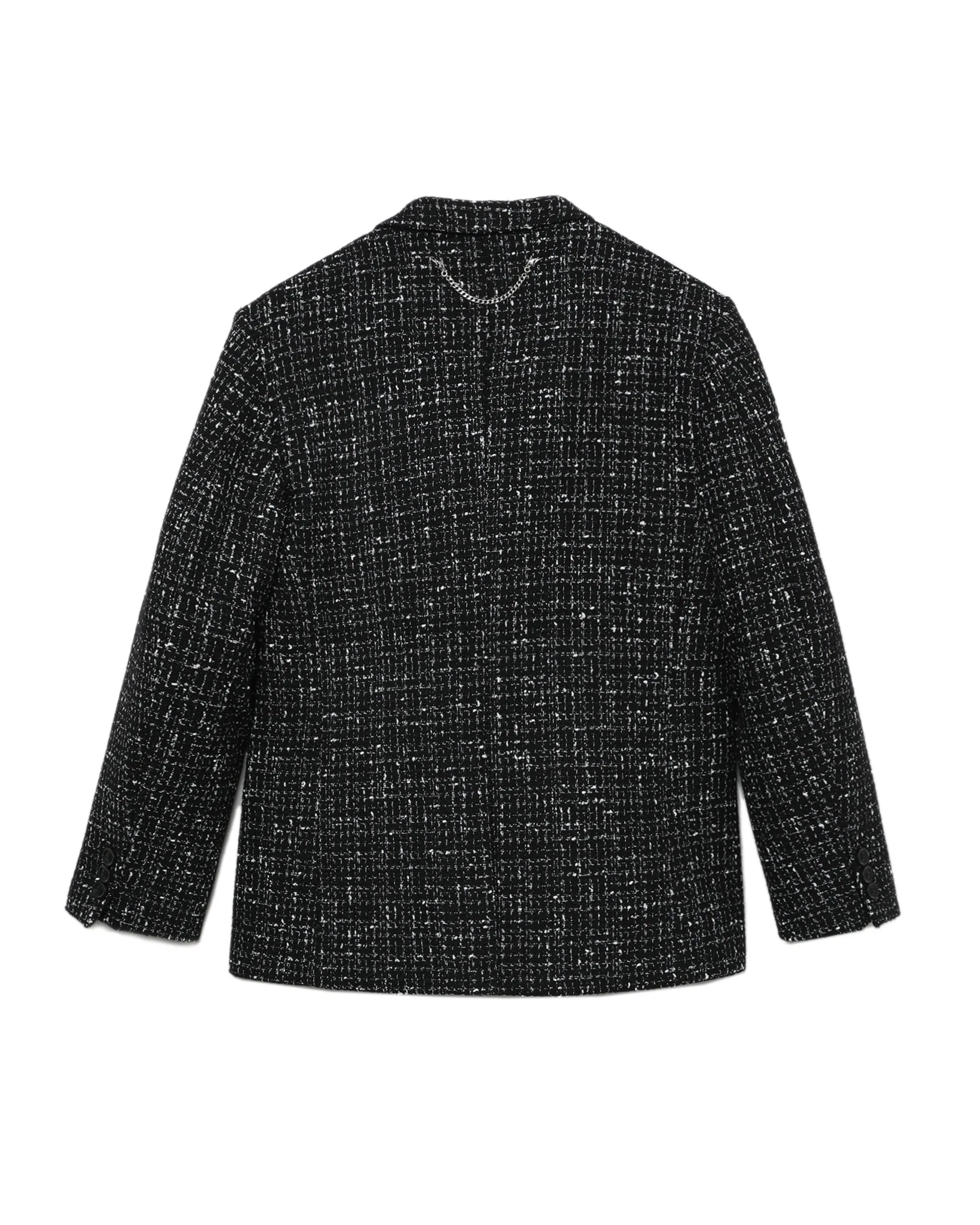 Double-breasted tweed blazer