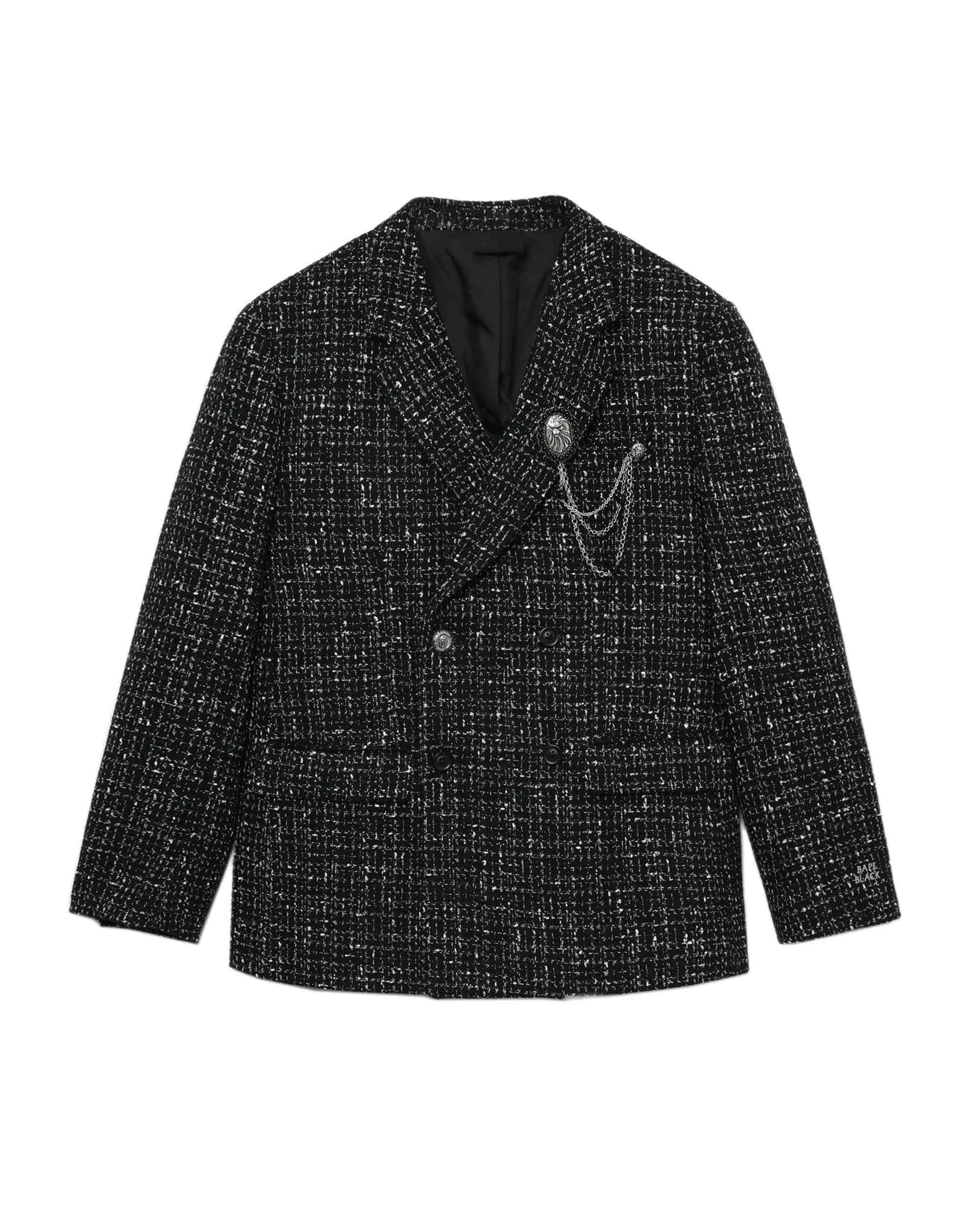 Double-breasted tweed blazer