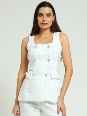 Double Tweed Blazer - Cream