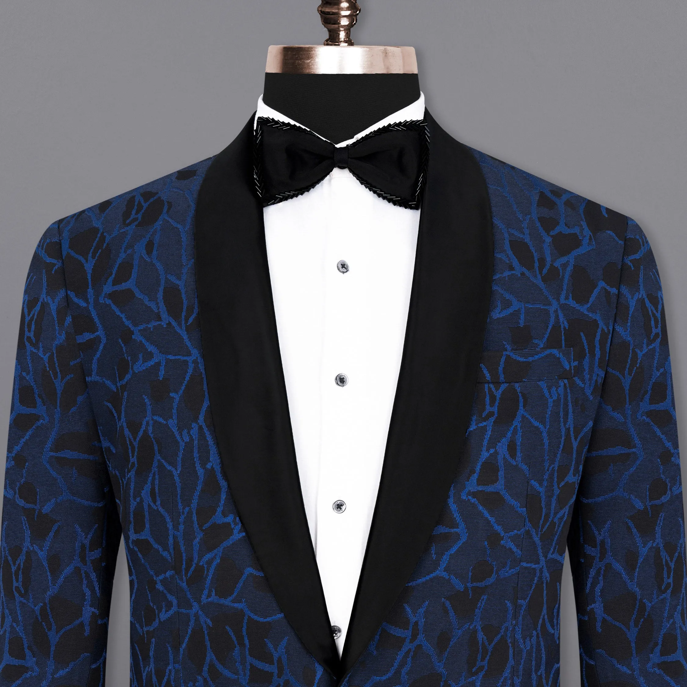 Downriver Blue with Thunder Black Tuxedo Designer Blazer