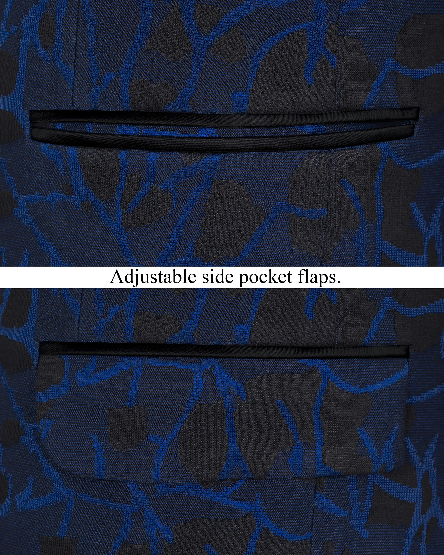 Downriver Blue with Thunder Black Tuxedo Designer Blazer