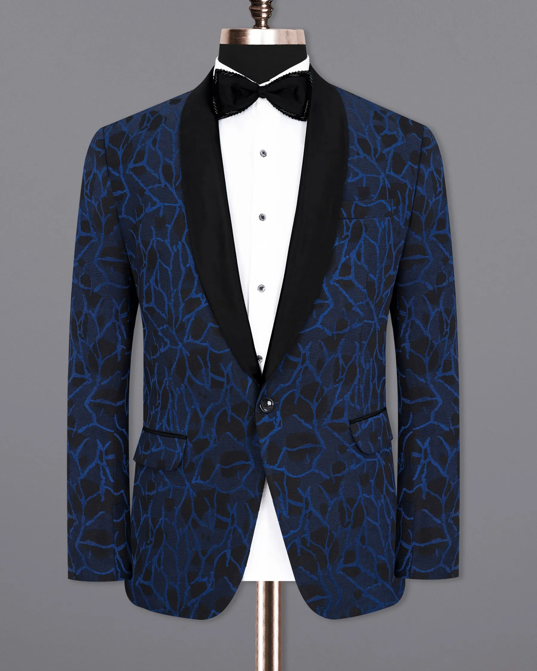 Downriver Blue with Thunder Black Tuxedo Designer Blazer