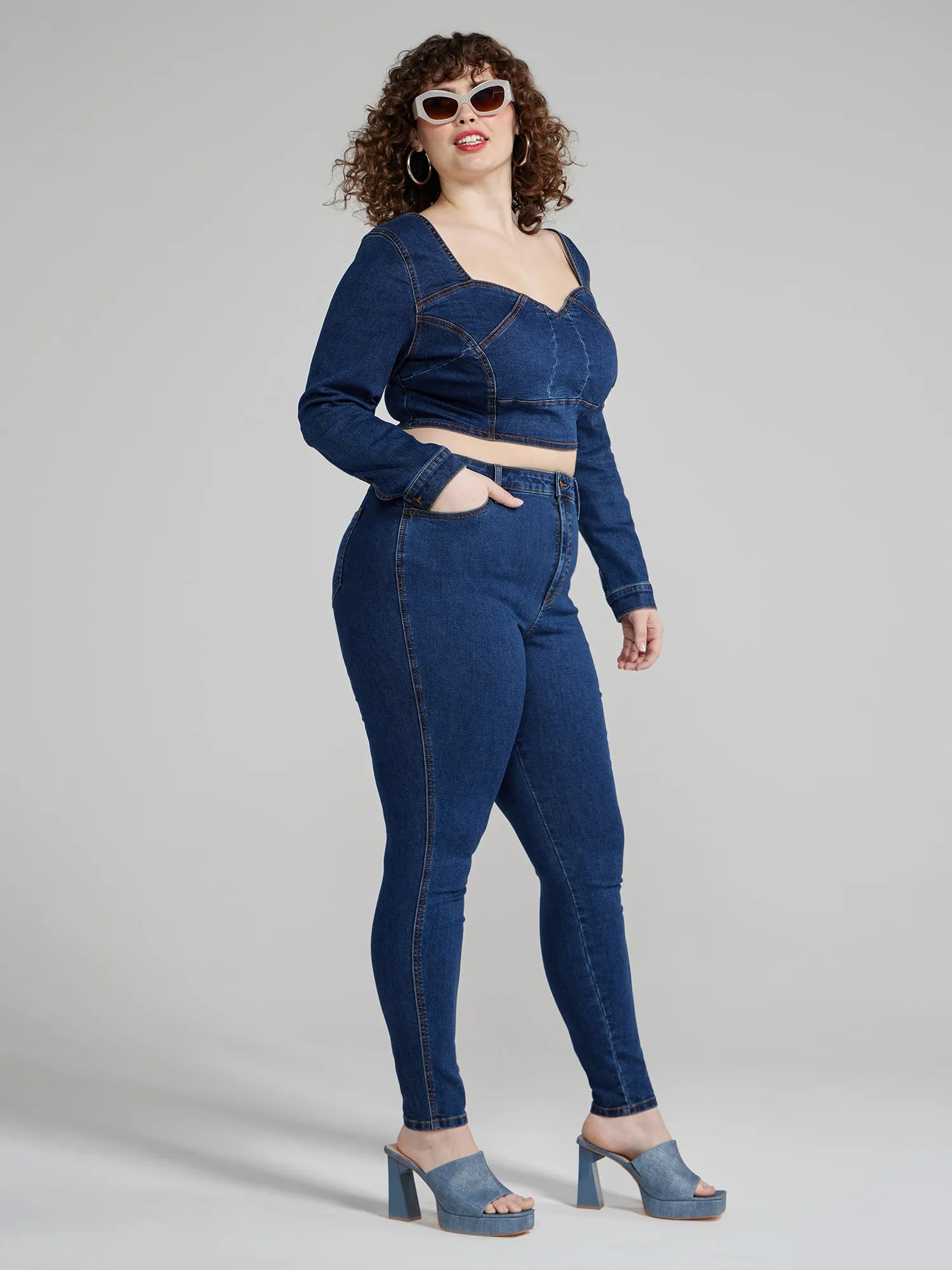 Draya Cropped Denim Top