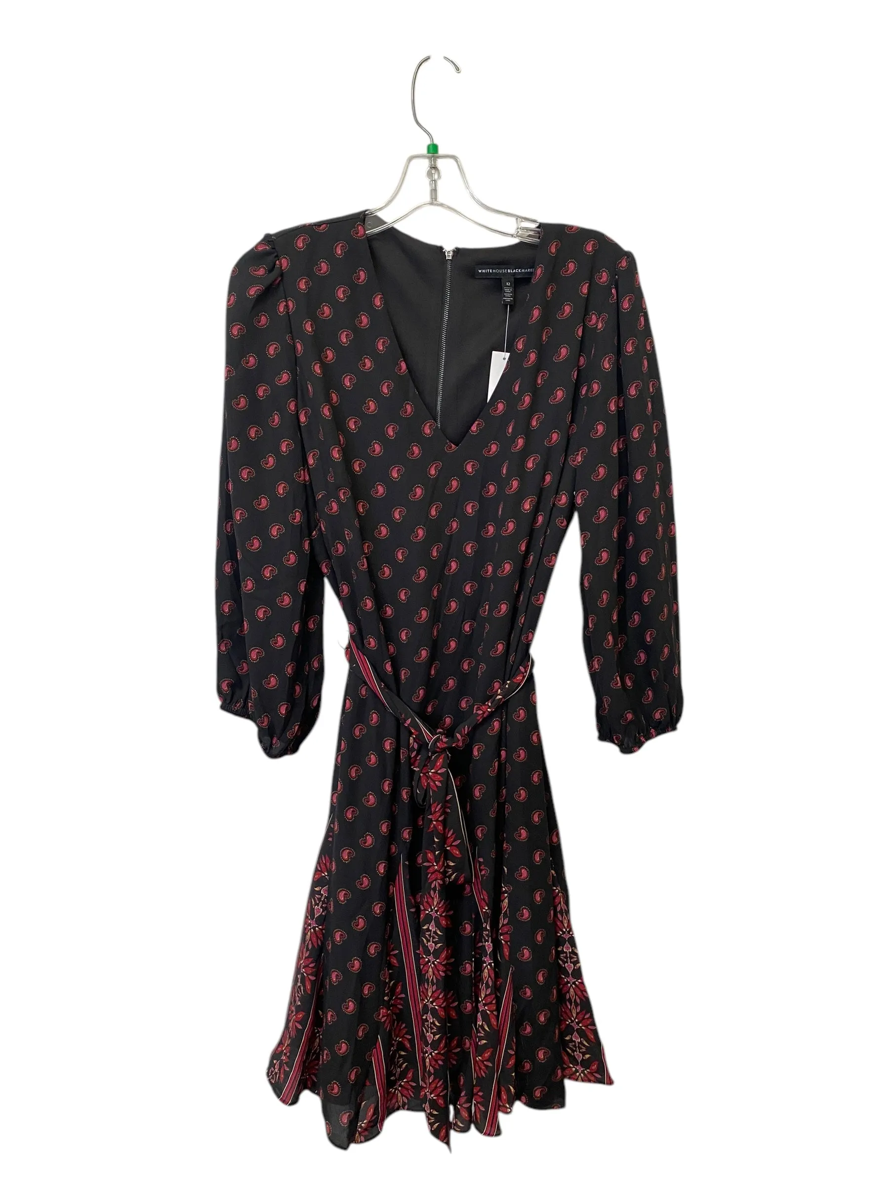 Dress Casual Midi By White House Black Market In Black, Size: 12