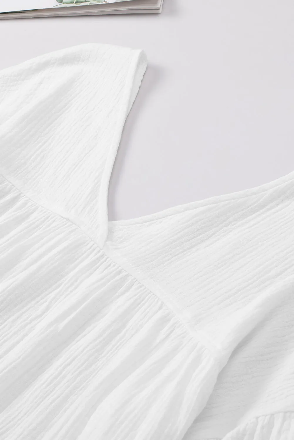 Dropped Shoulder V-Neck Blouse (7 Colors)