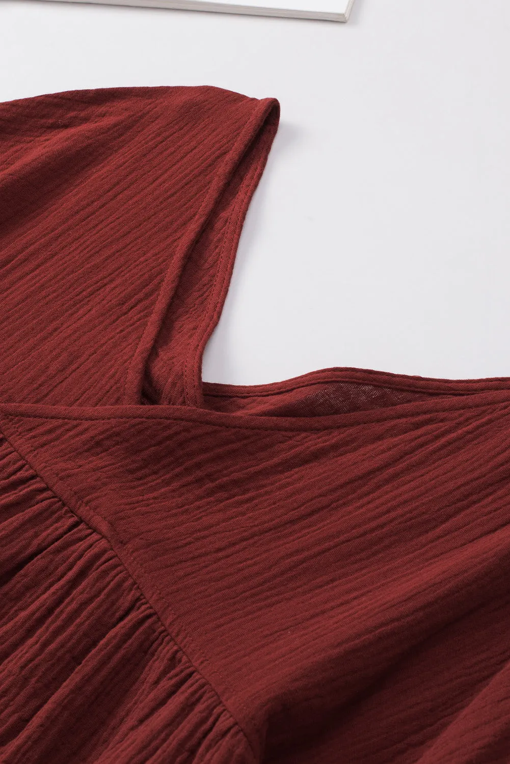 Dropped Shoulder V-Neck Blouse (7 Colors)