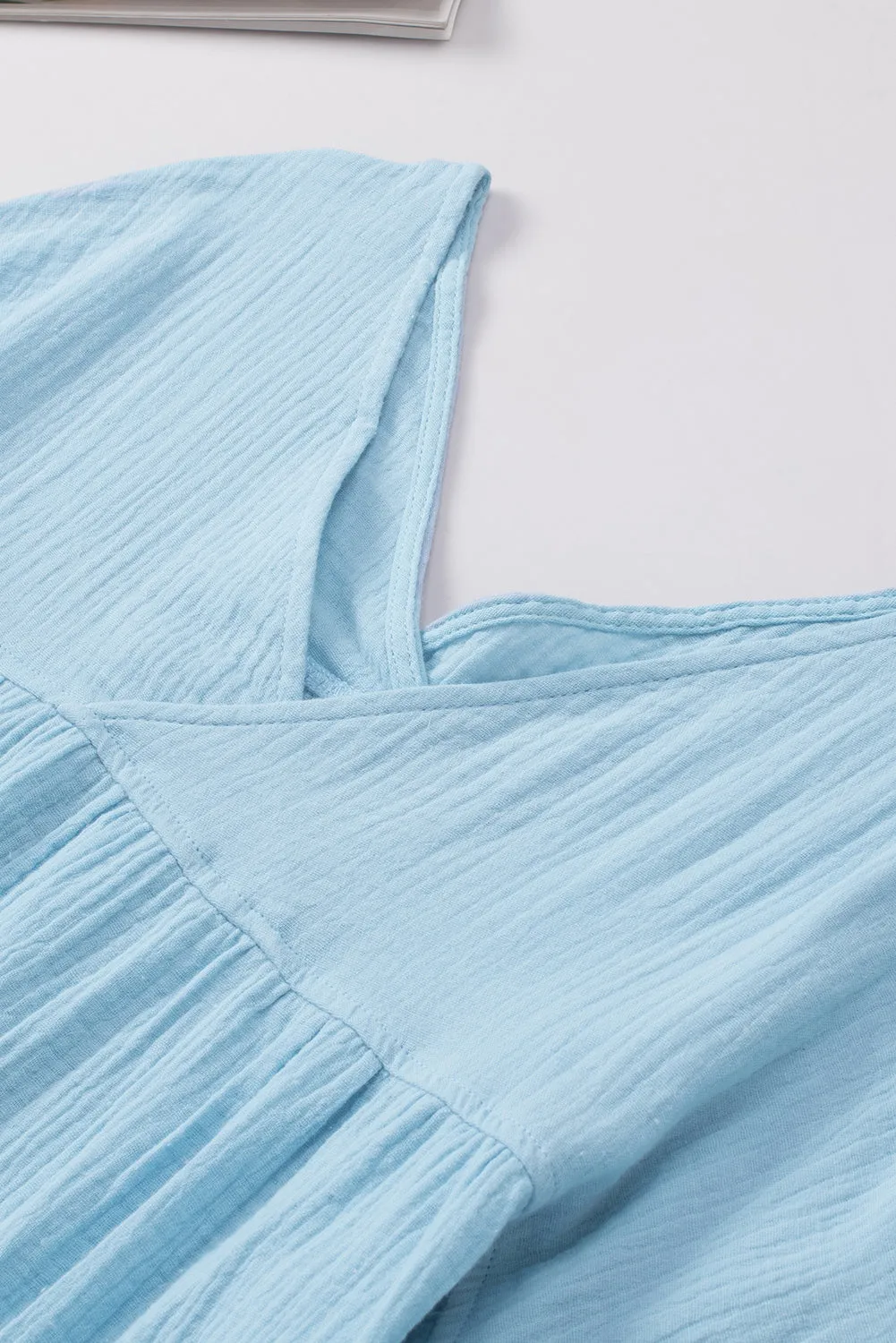 Dropped Shoulder V-Neck Blouse (7 Colors)