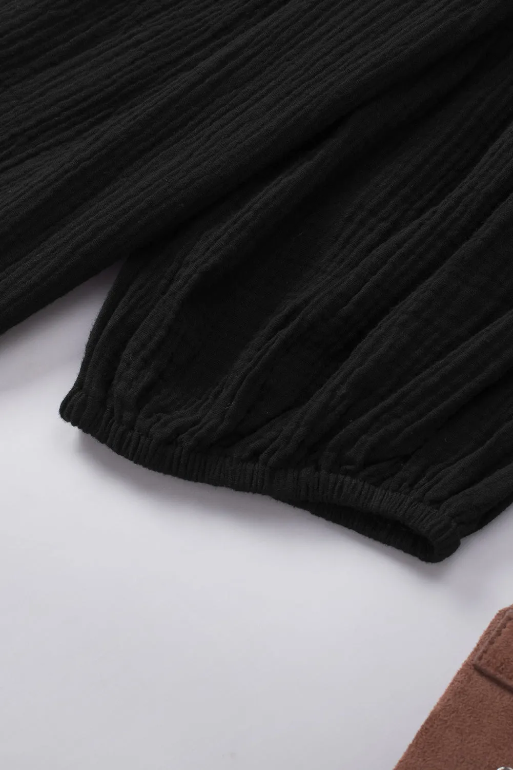 Dropped Shoulder V-Neck Blouse (7 Colors)