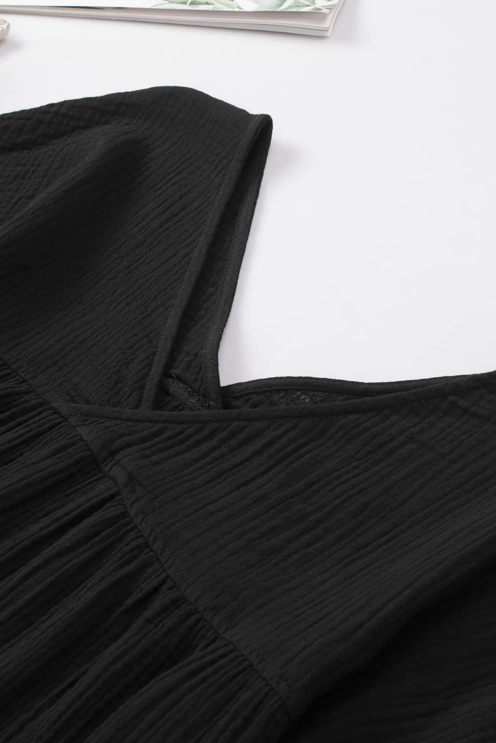 Dropped Shoulder V-Neck Blouse (7 Colors)