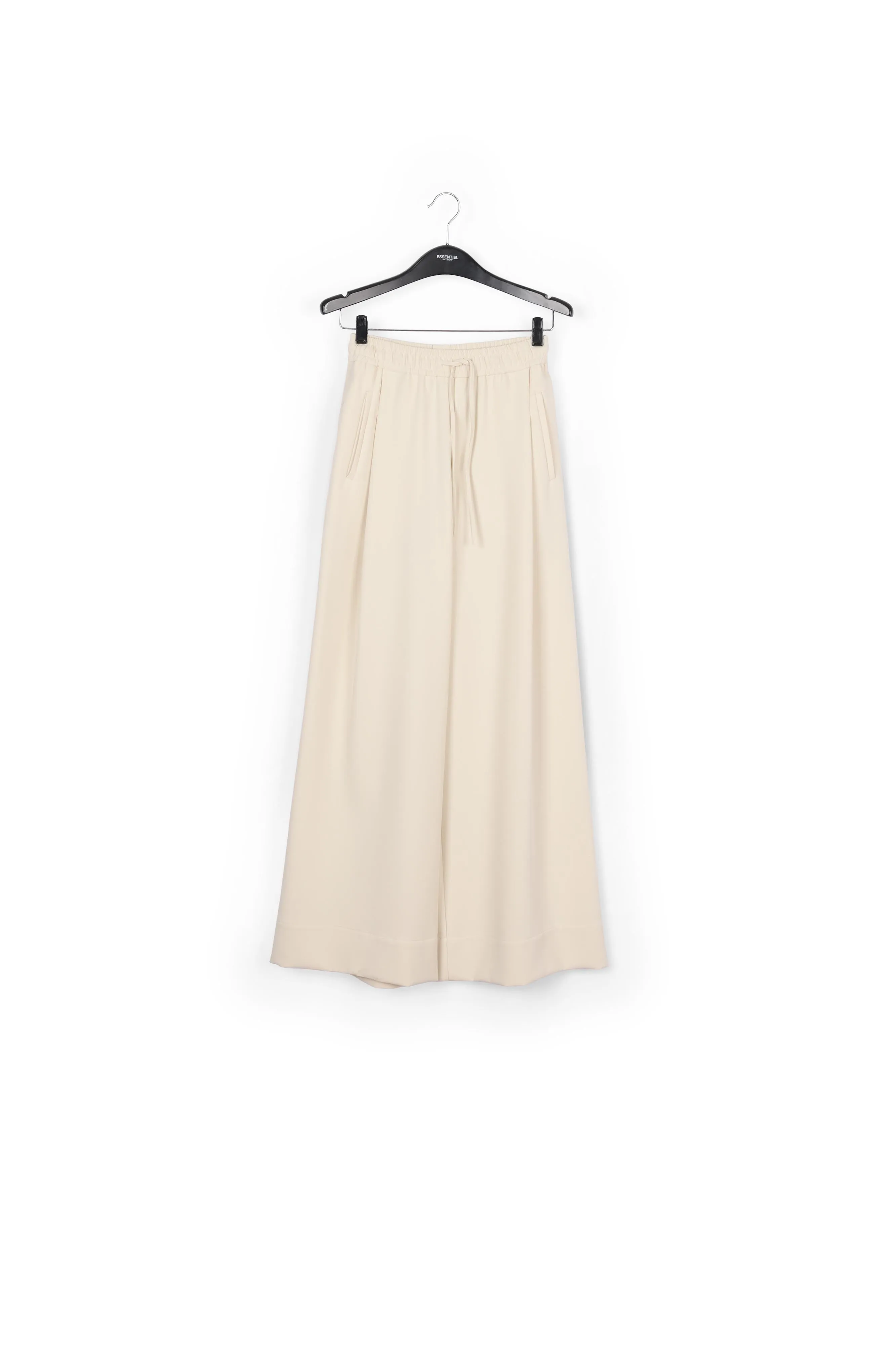 Ecru wide-leg pants