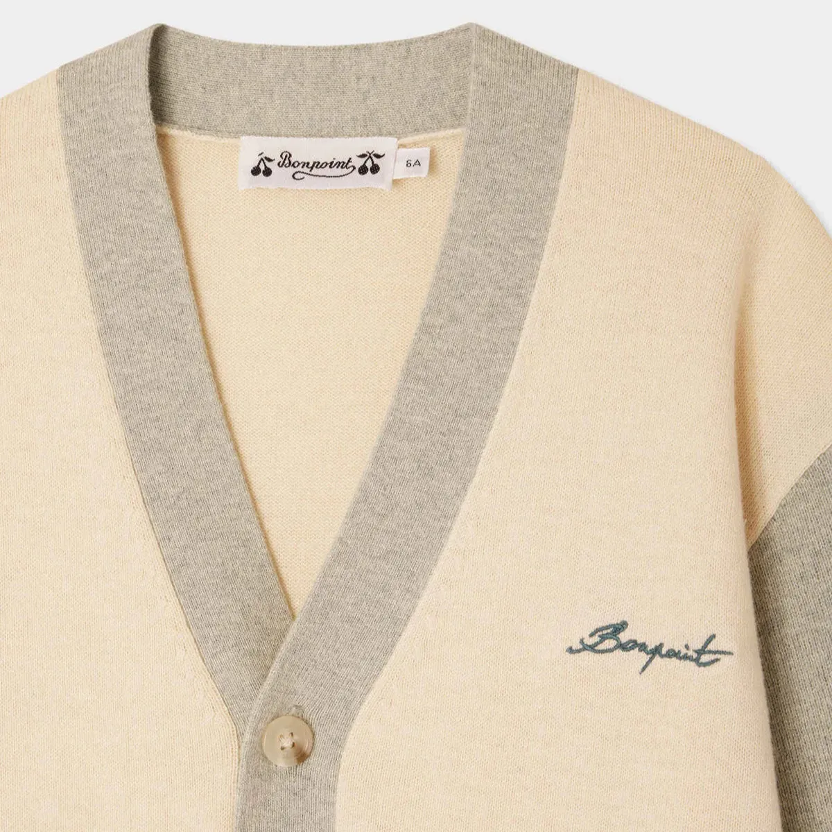 Edouard two-tone V-neck cotton cardigan