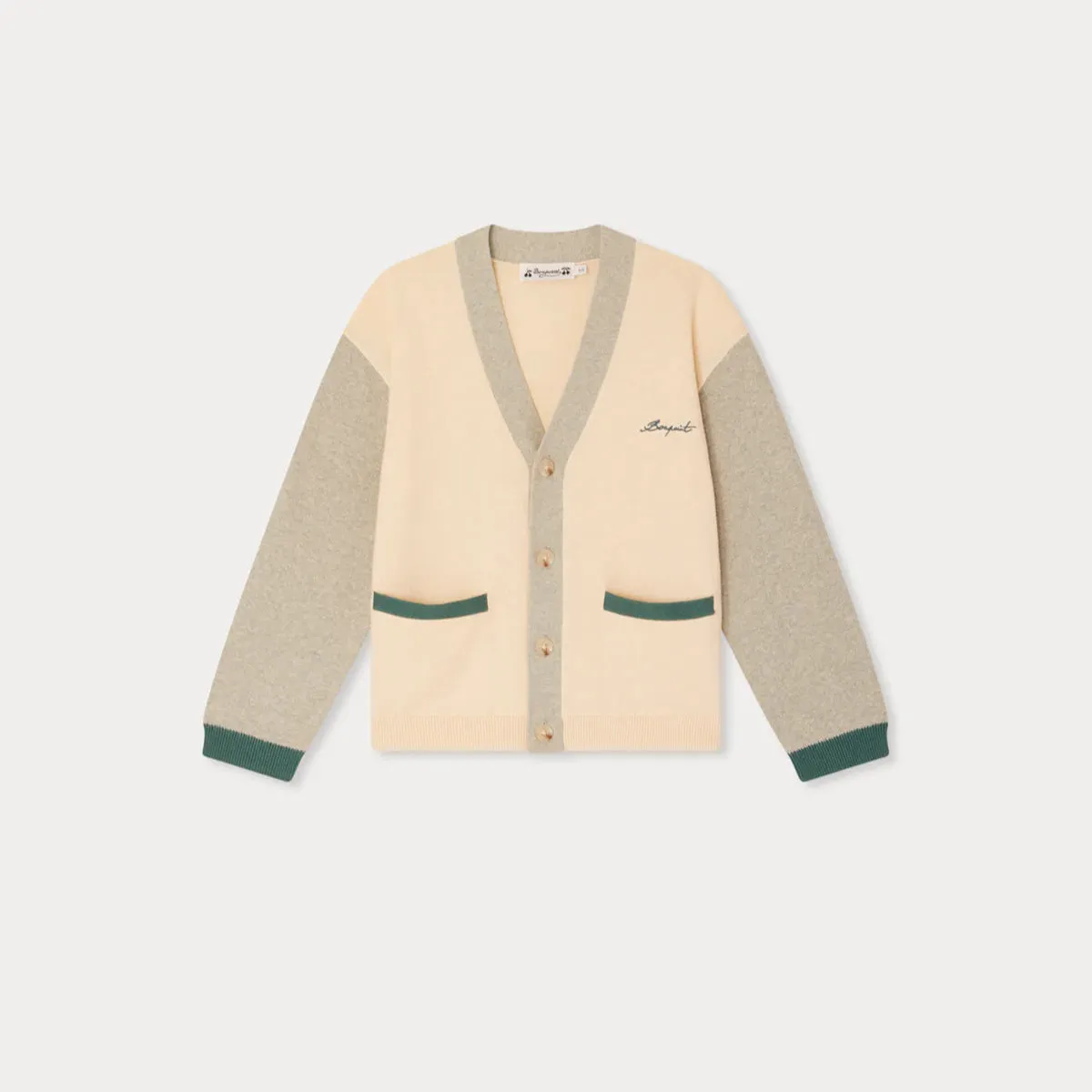 Edouard two-tone V-neck cotton cardigan