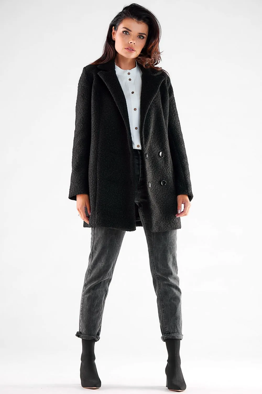 Elegant Double-Breasted Tailored Coat