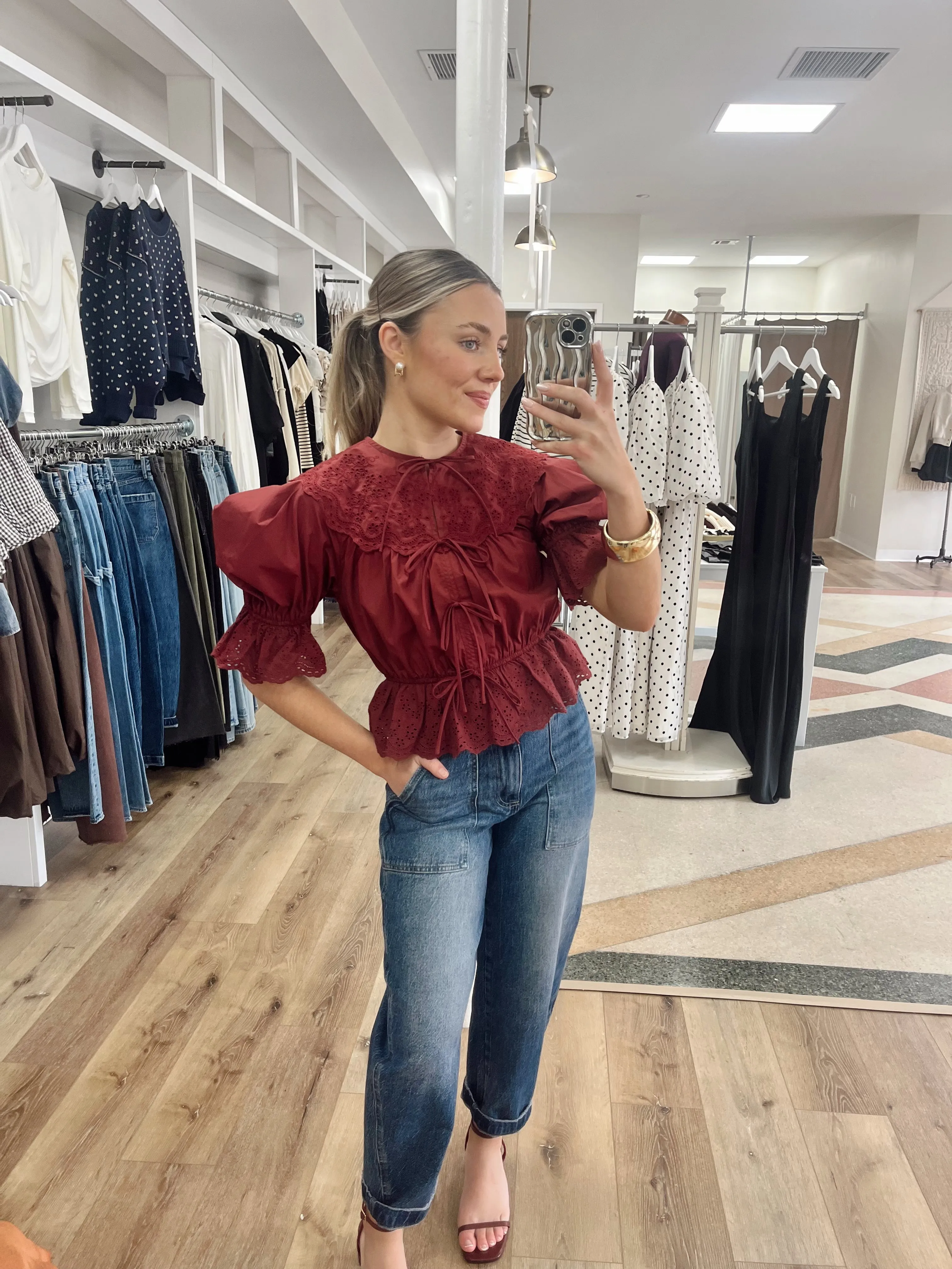 Emi Blouse- Burgandy