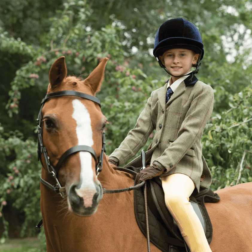 Equetech Green Children's Junior Launton Deluxe Tweed Riding Jacket