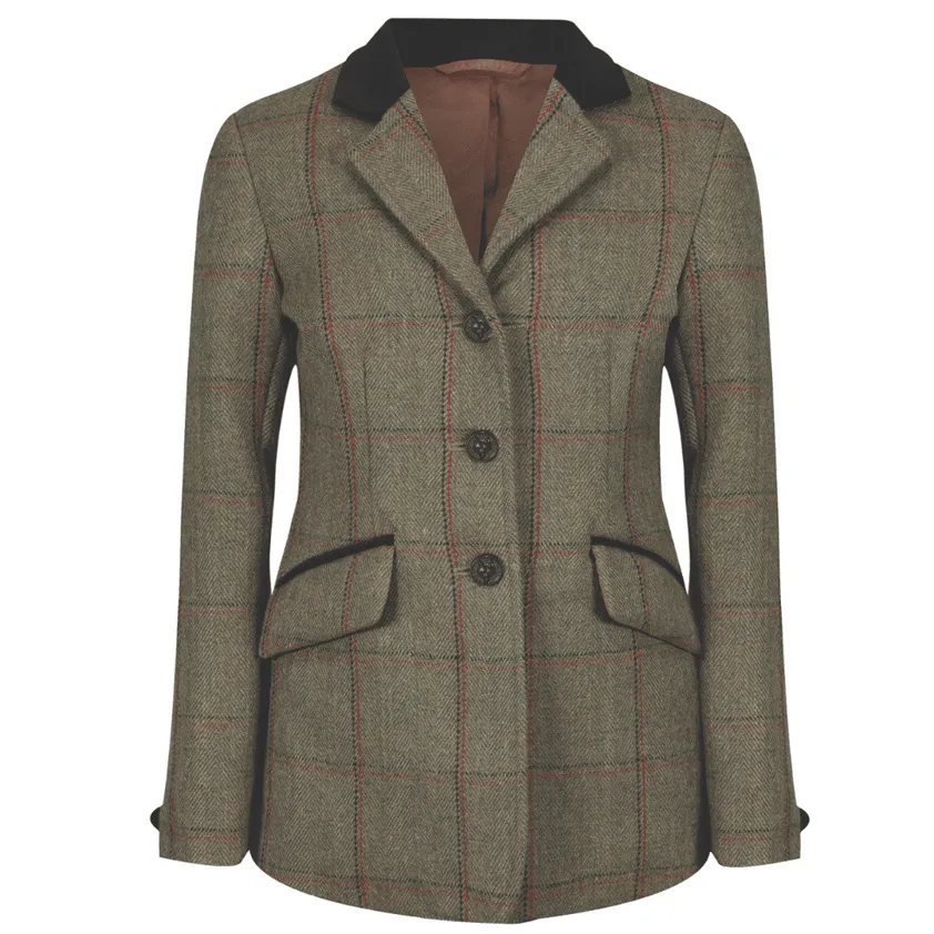 Equetech Green Children's Junior Launton Deluxe Tweed Riding Jacket