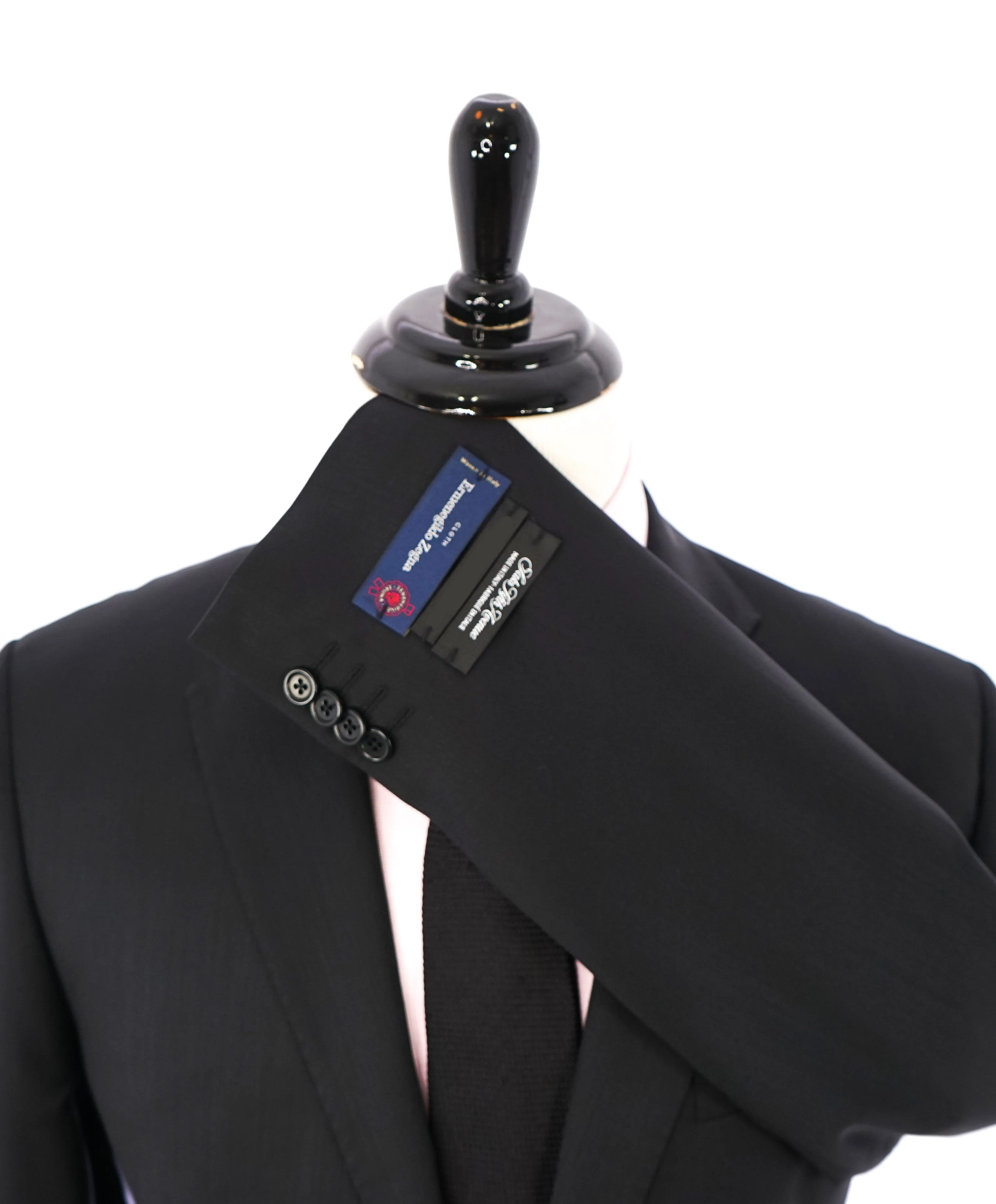 ERMENEGILDO ZEGNA - By SAKS FIFTH AVENUE SILK BLEND "Classic" Black Suit - 44S